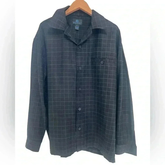 Bazzi New with tags Men’s Button Front Long Sleeve Black Plaid Size XXL - Picture 5 of 5